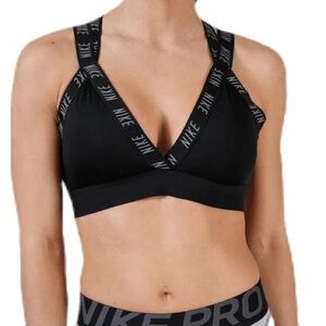Nike Indy Logo Bralette in Black with Grey Accents